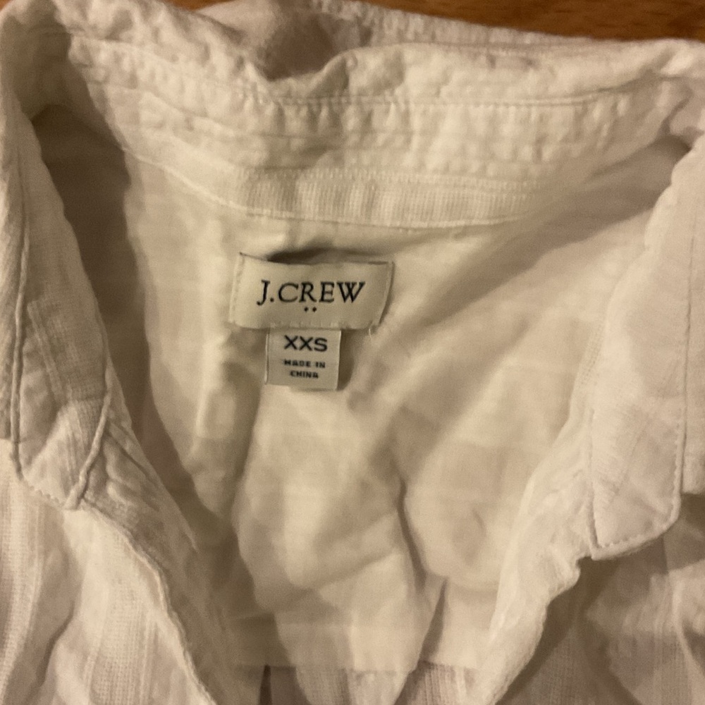 J. Crew White Linen Mini Dress missing belt button front cotton summer - Picture 2 of 8